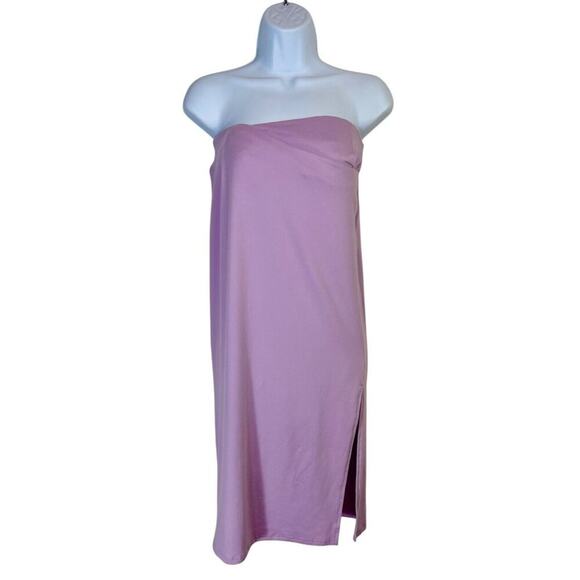 Vero Moda Strapless Lilac Tube Dress With Side Slit By XS - Picture 2 of 6